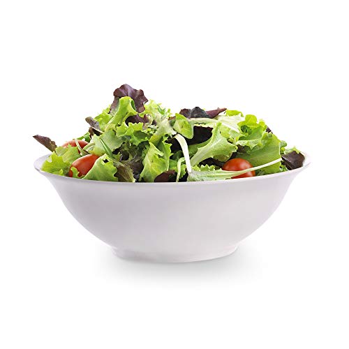 White Porcelain Serving Bowls – Set of 4 Pasta & Ramen Dishes – Cereal, Soup, Salad & Noodle Bowls – Classic Chip-Resistant Ceramic Tableware – Microwave & Dishwasher Safe – M&W - Image 5