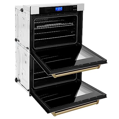 Zline 30" Autograph Edition Double Wall Oven With Self Clean And True Convection In Stainless Steel And Champagne Bronze (Awdz-30-Cb) #TOP3