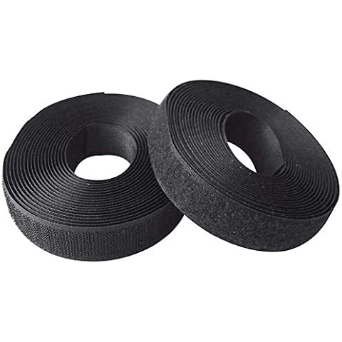 1 inches (25mm) 5 Yards Sew on Hook + Loop Loop Sew (Black) Cover