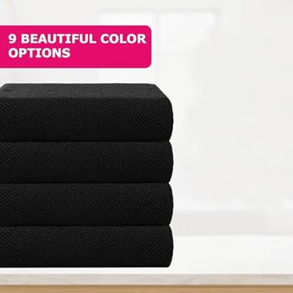 Casa Copenhagen Popcorn Textured 4 teiliges Badetücher Set - Schwarz, 550 g/m², 4 teiliges Badetücher, Baumwolle Handtüchern Rau und zäh Einsatz, Geschenkset für Badezimmer – Bild 3