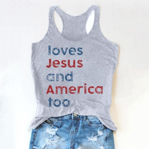 Loves Jesus and America Too Shirt She's a Good Girl Loves Jesus and America Too 4th of July for Patriotic Tanks 20252
