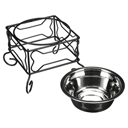 Yml 5-Inch Wrought Iron Stand With Single Stainless Steel Feeder Bowl #TOP2