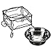 YML Elevated Stainless Steel Dog & Cat Bowl with Black Wrought Iron Stand, 5-Inch (2.5 Cups)