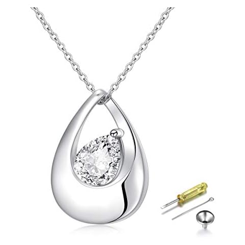 Sterling Silver Urn Necklace for Ashes Cremation Memorial Keepsake Pendant Necklace Jewelry for Women Cover