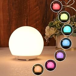 Lamparas Para Cuarto Bebe Glovios Luz Nocturna Infantil, LED Lámpara Nocturna de Niños con Función Control Tátil,Lámpara de Noche recargable por USB,Luz de Dormir de Cuarto de Bebé,Regulable,Luz de 7 Colores,Regalo de Bebé