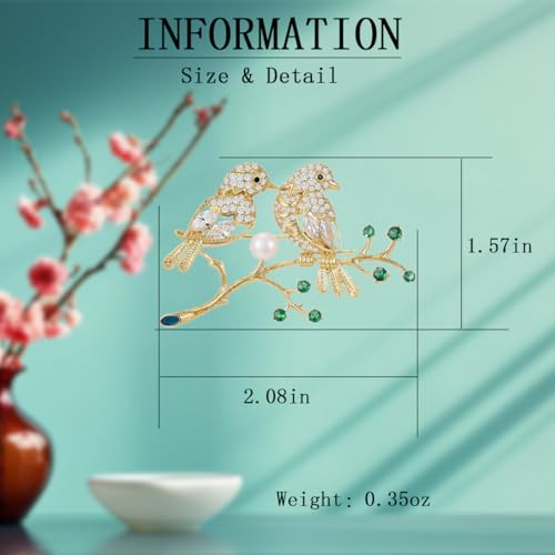 Image of Animal Brooch for Women Girls 18k Gold Plated Animal Brooch Pin Rhinestone Animal Brooch Lapel Pin Jewelry Thanksgiving Day Birthday Wedding Gifts for Mom Wife
