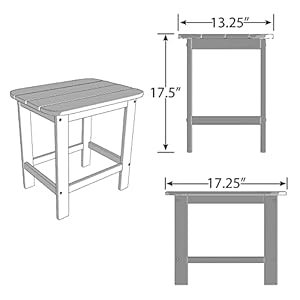 RESINTEAK 17.50" Tall Adirondack Side Table - Premium HPDE All-Weather Poly Lumber, Easy Maintenance End Table The Perfect Accessory for Adirondack Chair Set-Up, Model: RSTK-TBL-BLK, Color: Black RESINTEAK 1750 Tall Adirondack Side Table Premium HPDE All Weather Poly Lumber Easy Maintenance End Table The Perfect Accessory for Adirondack Chair Set Up Model RSTK TBL BLK Color Black