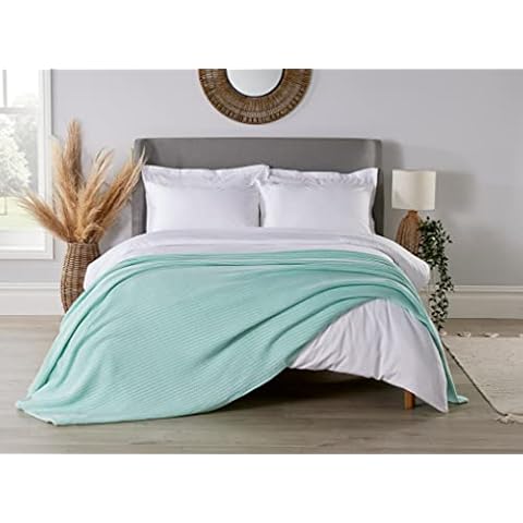 Diana Cowpe Mint Green Cellular Blanket Cover