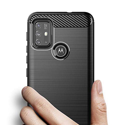 Image of Hybrid Carbon Fiber Back Case for Moto G10 /G20 /G30 /G10 Power (Black)