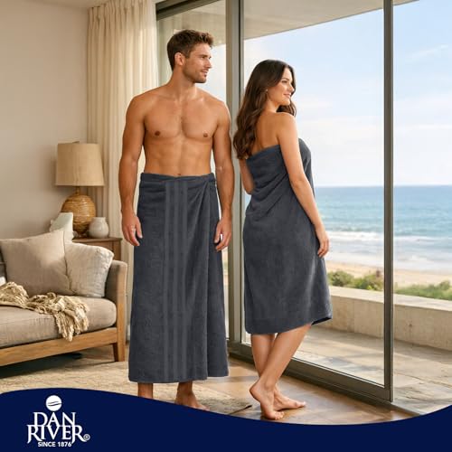 Image of DAN River 2 Pack Bath Sheets Extra Large 35x70, Large Bath Towels for Adults, XL Oversized Heavy Duty Towel Set, 600 GSM 100% Ring Spun Cotton, Soft Quick Dry, Dark Gray