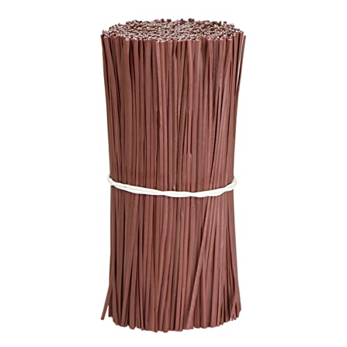 Queenbox 100 Pcs 8cm Flat Gardening Cable Ties, Flexible Plastic Iron Wire Twist Ties for Garden Crops Cable Organizing, Coffee