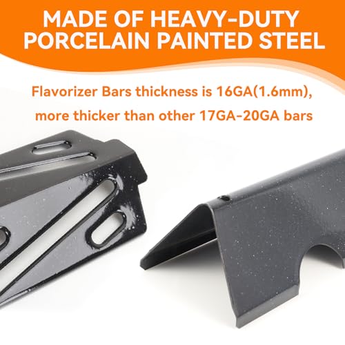 Image of SafBbcue Porcelain Flavorizer Bars & Burner Kit for Weber Genesis II 200 Series Grill | 3 porcelain bars, 2 heat deflectors, 2 SS burners. Fits Genesis II E /S-210 /240 LX. Restores even heat & flavor.