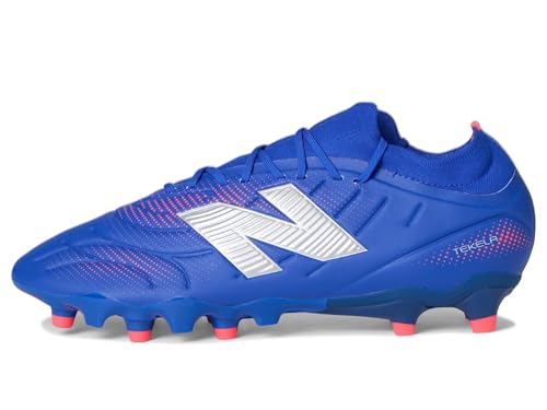 New Balance Unisex Tekela Team Low Laced FG V5 Soccer Shoe, Blue Gemstone/Energy Red/Silver, 10 US Men4