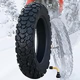 3.50-10 Tubeless Tire, 10 Inch Offroad Snow Knobby Tire for Electric Bike Tire, 3.50-10 Scooter Tire, Thickened 8-layer Anti-skid Tires for Front/Rear Replacement Tire