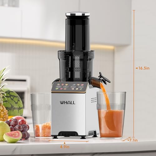 whall-Masticating-Slow-Juicer-Professional-Stainless-Juicer-Machines-for-Vegetable-and-Fruit-Touchscreen-Cold-Press-Juicer-with-2-Speed-ModesGold
