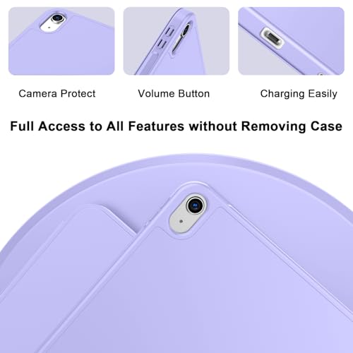 Image of ToaPoia Case for iPad (A16) 11 Inch 2025 /iPad 10th Generation 10.9 Inch 2022, Slim Trifold Stand Protective Cover with Pencil Holder and Soft TPU Back,Support Auto Sleep /Wake (Light Purple)