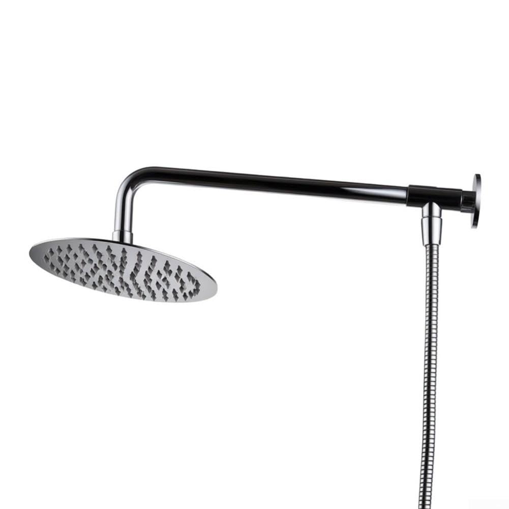 Cabezal de para ducha Lluvia para acero Inoxidable 25cm con Brazo y Manguera Alta Presión para Baño (20cm)