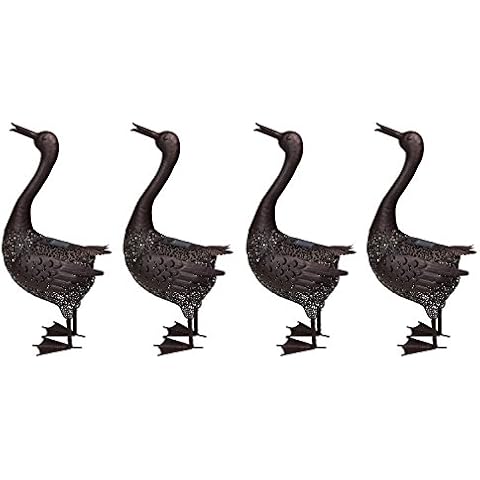 Oakland Living AZ650261-DUCK-4-HB Duck Animal Solar Light Statue, Hammer Tone Bronze Cover