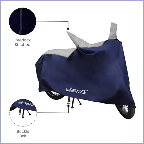 Image of Mototrance Sporty Blue Bike Body Cover Compatible with Honda Dream Yuga
