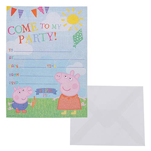 Preisvergleich Produktbild 20 Einladungskarten mit Umschlägen Peppa Pig / Peppa Wutz
