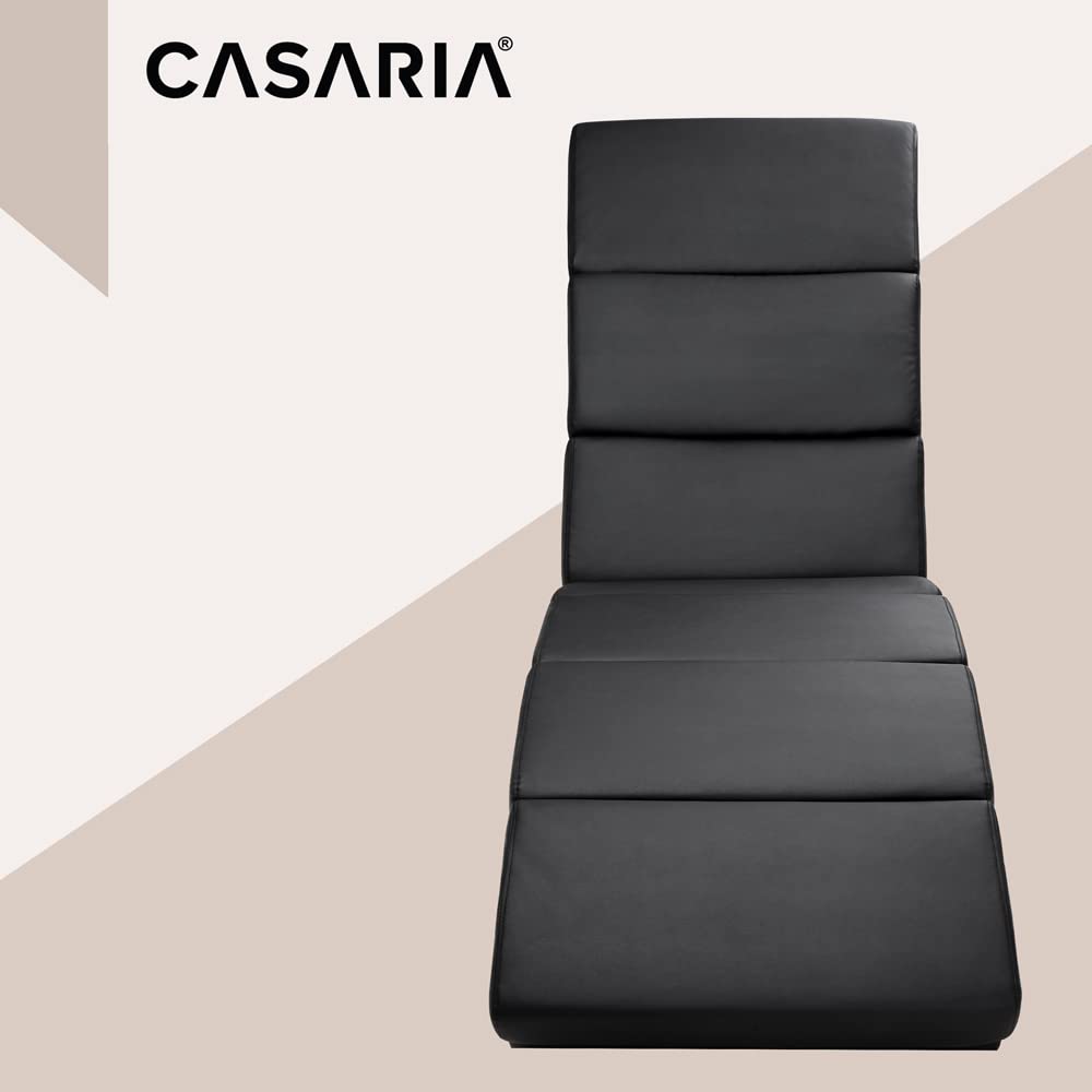 Casaria® Poltrona Chaise Longue Funzione Massaggiante e Termica 186x89x55cm Lettino Relax Sdraio Ergonomico in Tessuto Imbottito Portata 180 kg Soggiorno Ufficio Interno Reclinabile Lettura