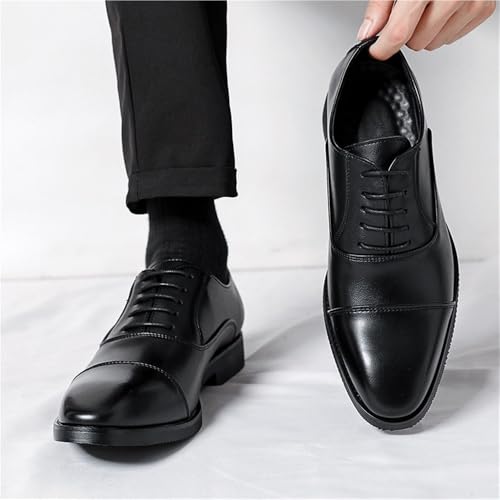 Men's Lace up Three Piece Leather Dress Shoes Business Commuting Comfortable Durable Office Work Formal Footwear2