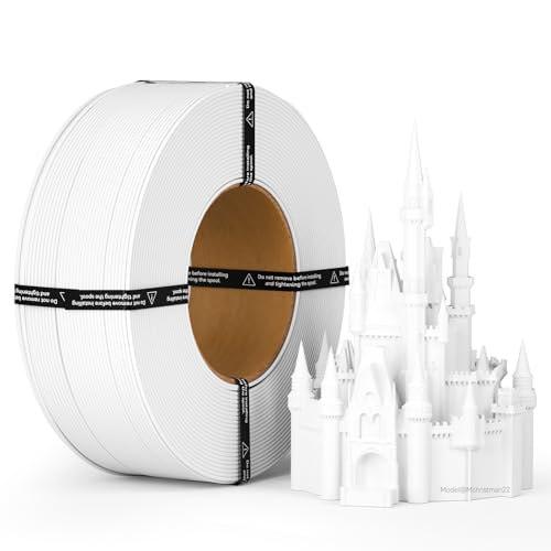 kexcelled PLA マット リフィルフィラメント 3Dプリンター用 1.75mm +/- 0.03mm、鮮やかな発色、積層痕を抑制、1kg 詰め替え用 白