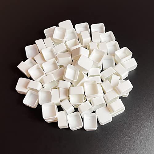 FCLUB 100PCS Empty Watercolor Half Pans – 1.8ML White Plastic Rounded Corner Pans for DIY Paint Palette, Watercolor Travel Sets, and Artists