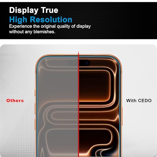 Image of CEDO Magic Box Tempered Glass for iPhone 17 Pro Max | Dust & Bublle Free Installation Screen Protector with auto Alignment Tool | HD Clear Quality Tempered Glass with Easy Installation Kit (Black)