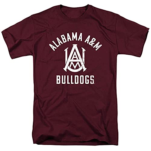 Alabama A&M University Official Bulldogs Logo Unisex Adult T Shirt,Maroon, Small