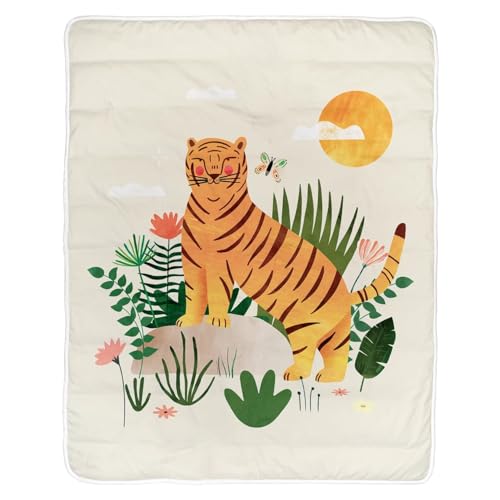 Rookie Humans Jungle Toddler Comforter. Soft Cotton Jersey and Cotton Sateen Shell. Warm and Cozy for All Seasons.