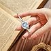 Gosasa Classic Vintage Bangle-Style Women's Watch with Small Dial and Thin Strap Elegant Dress Analog Ladies Wristwatch Fashion Waterproof Quartz Women Gold Watch (Silver Blue a)
