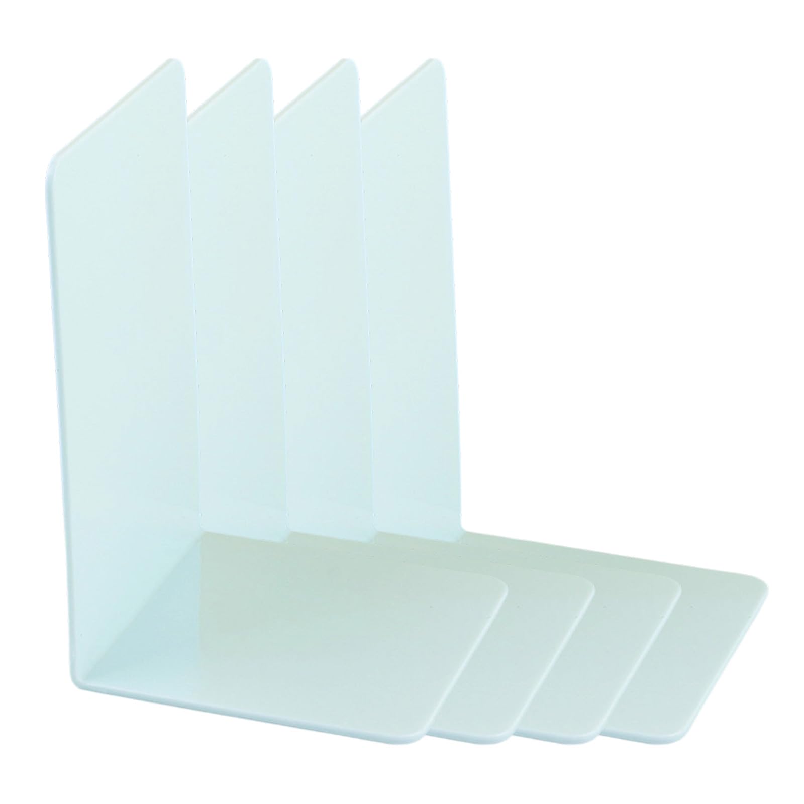 4 Pcs Acrylic L-Shape Book Organizers, Sturdy Book Holders for Shelves Desk Home Storage Acrylic Bookends L-shape Holders End