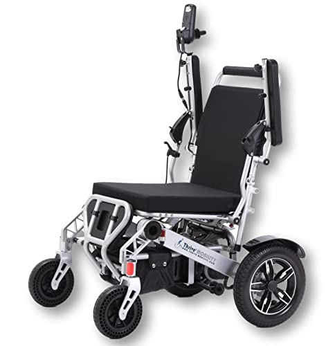 Reclining Electric Wheelchairs For Adults Lightweight Foldable Powered Wheel Chair (Silver 2 Batteries) #TOP1