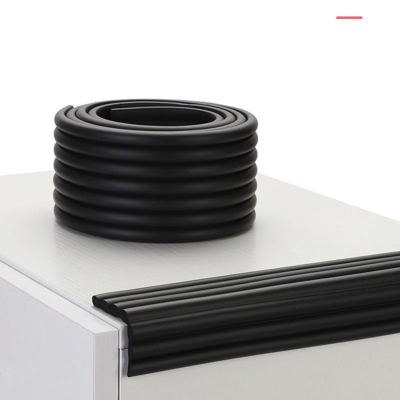 BBTISG Silicone Edge Protector Strip, 2M Edge Corner Guard for Baby Kids Furniture and Tables Child Baby Proof Bumpers Baby Safety Bumper Guard (Black)