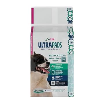Tapete Higiênico para Cães Ultra Pads Aroma Neutro 80cmx60cm 30 Unidades