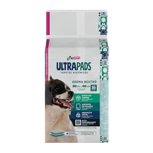 Tapete Higiênico Premium para cães Petlike Ultrapads Aroma Neutro 80cmx60cm 30 unid.
