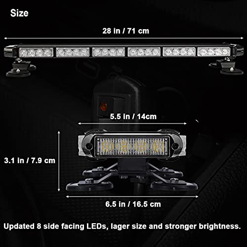 Rooftop Safety Flashing 56 Led Amber White Emergency Light Bar For Construction Vehicles Tow Trucks Snow Plows, Wowtou Strong Magnetic Strobe Beacon Lights #TOP2