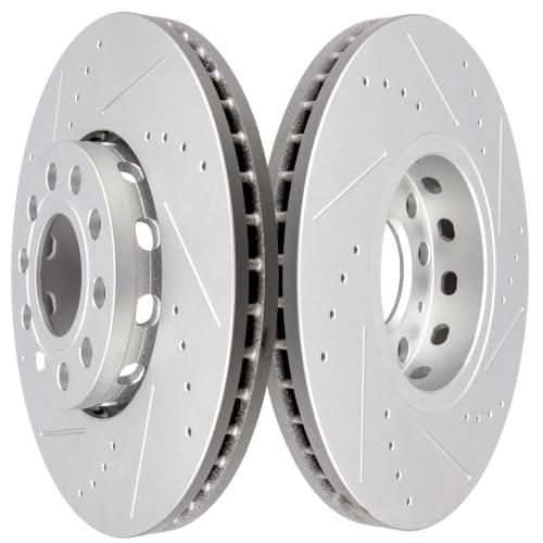 Image of SCITOO Front Brake Rotors 2x Drilled & Slotted Brakes Rotor:34055