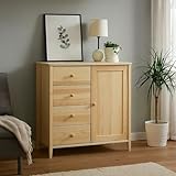 Tiroirs fonctionnels : commode élégante et pratique avec tiroirs, équipée d'un système de fermeture silencieuse, facilite le rangement et l'organisation des objets dans la maison.