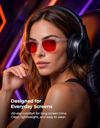 Image of TIJN Sleep Glasses with Blue Green Light Blocking, Red Light Lens for Computer Gaming, Screen Fatigue & UV Protection