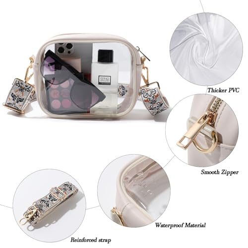 Image of TOBVZOO Clear Bag Stadium Approved, Crossbody Transparent Bag for Concerts Sports Events, Purses for Men & Women