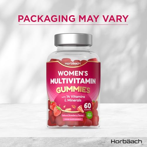 Multivitamin Gummies for Women | 14 Active Ingredients | with Zinc, Vitamins C, Biotin, B6, B12, B9 (Folic Acid) & More! | Hair, Skin and Nails | 60 Vegan Gummies - Natural Strawberry | by Horbaach - Image 5