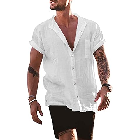 YAOBAOLE Men's Summer Casual Beach Shirt Cover