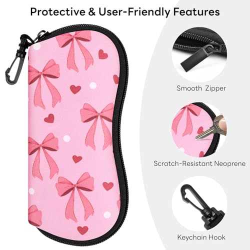Image of Sunglasses Case with Belt Clip, Ultra Light Neoprene Zipper Soft Padded Glasses Case for Women Men