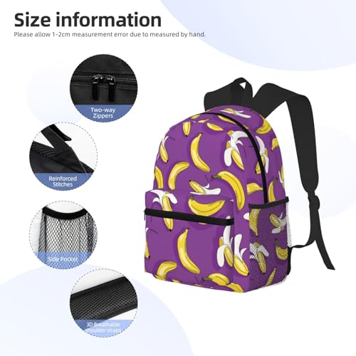 Novastar Travel Laptop Backpack for Men Women - Cute Yellow Banana Purple Lightweight Backpack with Adjustable Carry Straps, Water Resistant Beach Backpack, Travel Backpack with Laptop Compartment3