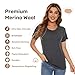 MERINNOVATION Women Merino Wool T-Shirt Short Sleeve Women's Activewear Undershirt Tees Women's Athletic Wicking Base Layer Charcoal