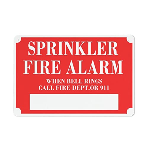 Sprinkler Fire Sign �A���[���T�C���A20.3 cmx30.5 cm �A���~�j�E�����u���L�T�C���A���O�x���T�C�����^���A���t���ȒP�A�����܂��͉��O�g�p�Q���h�A�p�A�č���