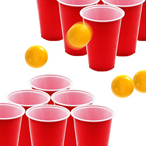 DR.DUDU Pong Cups and Balls Set, Giant Pong Game Set with 24 Cups 24 Pong Balls, 16oz - Thumbnail 6