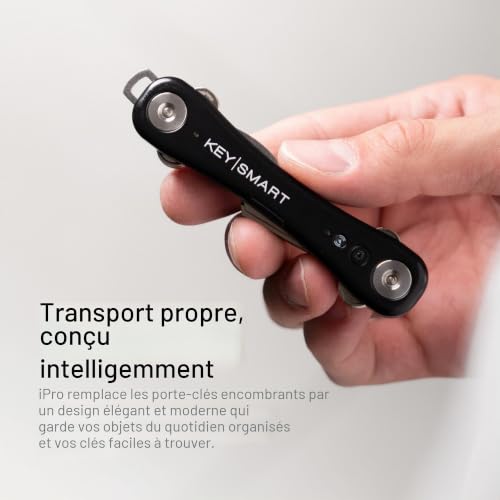 KeySmart iPro noir porte-clés compact intelligent et tracker compatible Localiser Apple